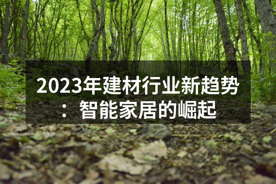2023年建材行业新趋势：智能家居的崛起