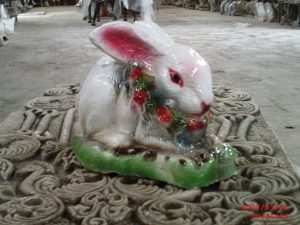 Çiçekli Tavşan Maketi